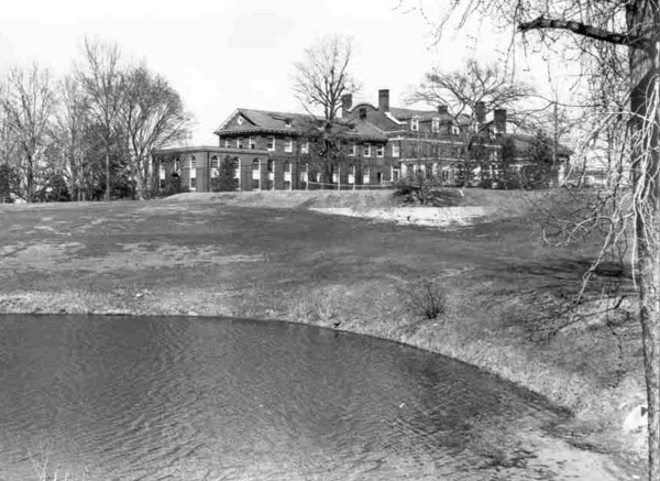 Administration building with Bugg Lake